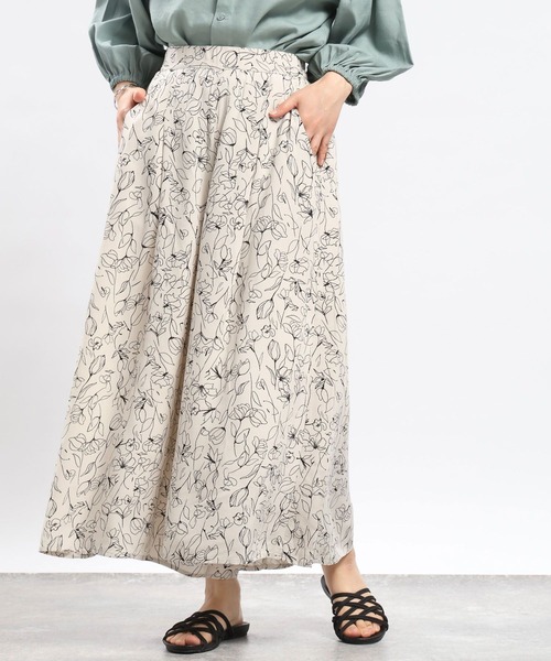 GLOBAL WORK Smile Seed Store（グローバルワーク スマイルシードストア）の「レーヨンフレアワイドパンツ/117078（その他パンツ・レディース・ダークグレー/アイボリー/ホワイト系その他7/オフホワイト/ブルー系その他7/ホワイト系その他2・SMALL/MEDIUM/LARGE/X-LARGE）」の10枚目の写真