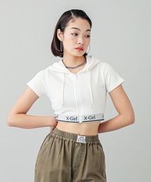 X-girl | LOGO AND STRIPE S/S ZIP UP HOODIE(パーカー)