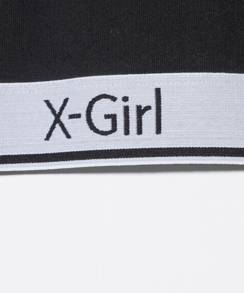 【セール】LOGO AND STRIPE S/S ZIP UP HOODIE（パーカー）｜X-girl（エックスガール）