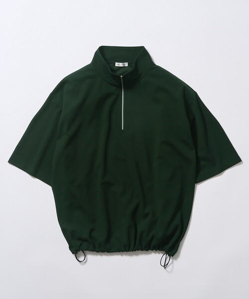 tk.TAKEO KIKUCHI(ティーケータケオキクチ)の「◆ジョーゼットハーフジップカットソー(Tシャツ/カットソー・メンズ・オフホワイト/ダークグリーン/ブルー/ブラック・01/02/03)」の1枚目の写真