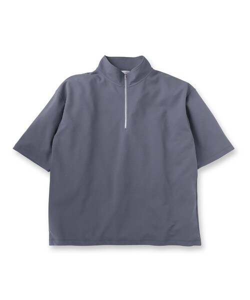 tk.TAKEO KIKUCHI(ティーケータケオキクチ)の「◆ジョーゼットハーフジップカットソー(Tシャツ/カットソー・メンズ・オフホワイト/ダークグリーン/ブルー/ブラック・01/02/03)」の5枚目の写真