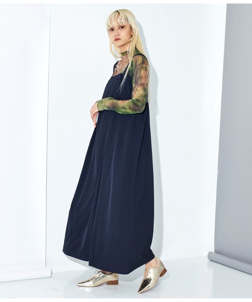 Settimissimo（セッティミッシモ）の「ドレープ アシンメトリー オールインワン ロンパース（サロペット/オーバーオール・レディース・グレー/ネイビー・M）」の5枚目の写真