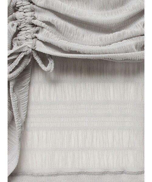 CALNAMUR（カルナムール）の「2WAYシャーリングリボントップス（Tシャツ/カットソー・レディース・ブラック/ライトブルー/ホワイト・FREE）」の13枚目の写真