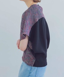 DRESSLAVE | mix tweed back switch blouse(ミックスツイード切り替えブラウス)(シャツ/ブラウス)