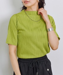 ウェーブジャガード　ボトルネックTee