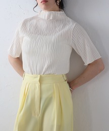 ウェーブジャガード　ボトルネックTee