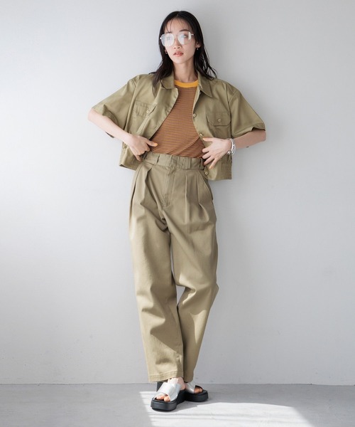 LOWRYS FARM(ローリーズファーム)の「DickiesショートシャツSS(シャツ/ブラウス・レディース・ベージュ/ブラック/ネイビー・FREE)」の18枚目の写真