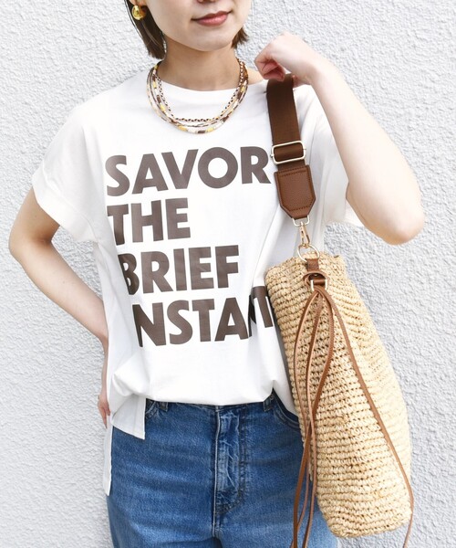 SHIPS（シップス）の「【WEB限定】〈手洗い可能〉バリエーション ロゴ 刺繍 プリントTEE（Tシャツ/カットソー・レディース・ホワイト系その他/ホワイト系/オフホワイト/チャコールグレー/ホワイト/ライトホワイト・ONE SIZE）」の5枚目の写真