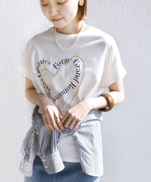 SHIPS（シップス）の「【WEB限定】〈手洗い可能〉バリエーション ロゴ 刺繍 プリントTEE（Tシャツ/カットソー・レディース・ホワイト系その他/ホワイト系/オフホワイト/チャコールグレー/ホワイト/ライトホワイト・ONE SIZE）」の17枚目の写真