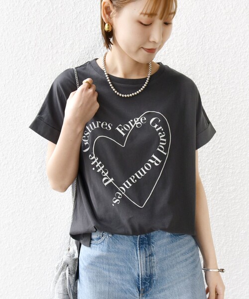 WEB限定】〈手洗い可能〉バリエーション ロゴ 刺繍 プリントTEE