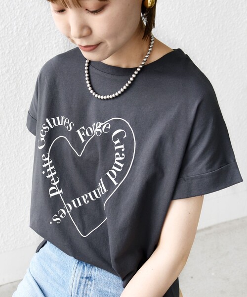 WEB限定】〈手洗い可能〉バリエーション ロゴ 刺繍 プリントTEE（T