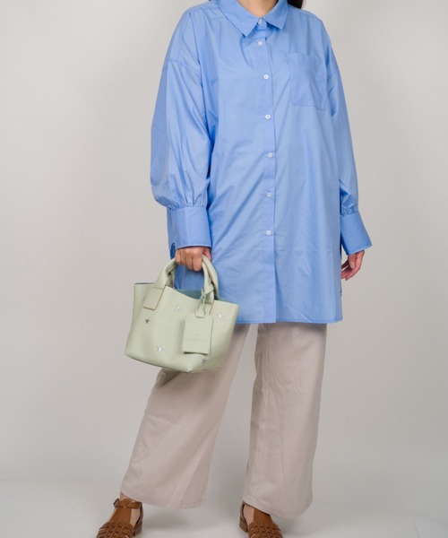 NUR（ヌール）の「【NUR/ヌール】星柄刺繍　ミニ　レザー　トートバッグ　VIOLA MINI（トートバッグ・レディース・ネイビー/ゴールド/ブラック/シルバー/ベージュ/ナチュラル/ライトグリーン/モカ・FREE）」の10枚目の写真