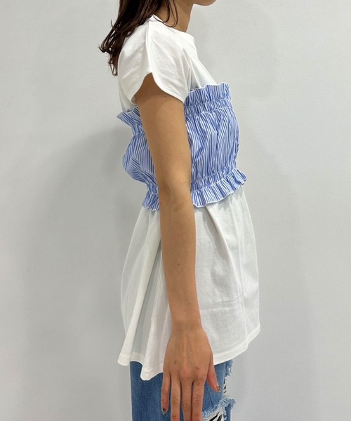 bohmal（ボマール）の「ビスチェセットチュニックトップス（Tシャツ/カットソー・レディース・ホワイト/チャコールグレー・FREE）」の10枚目の写真
