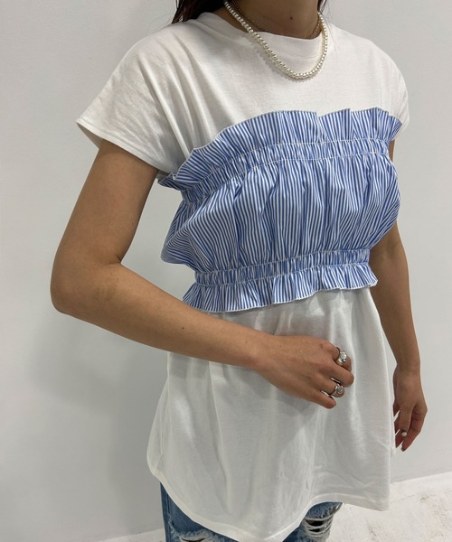bohmal（ボマール）の「ビスチェセットチュニックトップス（Tシャツ/カットソー・レディース・ホワイト/チャコールグレー・FREE）」の9枚目の写真