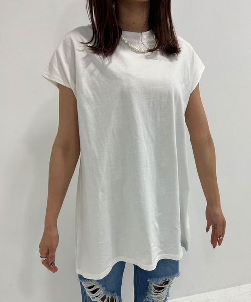 bohmal（ボマール）の「ビスチェセットチュニックトップス（Tシャツ/カットソー・レディース・ホワイト/チャコールグレー・FREE）」の6枚目の写真