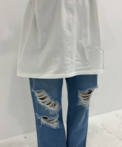 bohmal（ボマール）の「ビスチェセットチュニックトップス（Tシャツ/カットソー・レディース・ホワイト/チャコールグレー・FREE）」の5枚目の写真