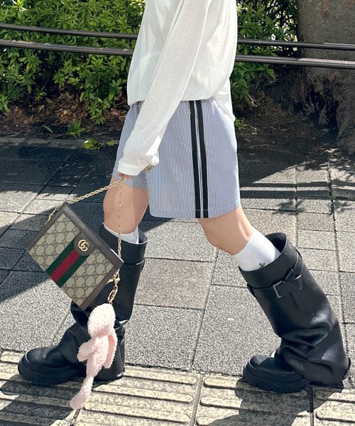 Alley by w closet（アリーバイダブルクローゼット）の「【Alley】ライン入りカンタンパンツ（その他パンツ・レディース・ブルー/イエロー・FREE）」の9枚目の写真