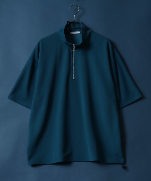 ANPAS(アンパス)の「Amunzen Half Zip Shirt/梨地 ハーフジップ ドローコード プルオーバー 半袖 メンズ レディース(Tシャツ/カットソー・メンズ・ホワイト/チャコール/ブルー/ブラック/ブルーグリーン/ワイン・L/M)」の5枚目の写真