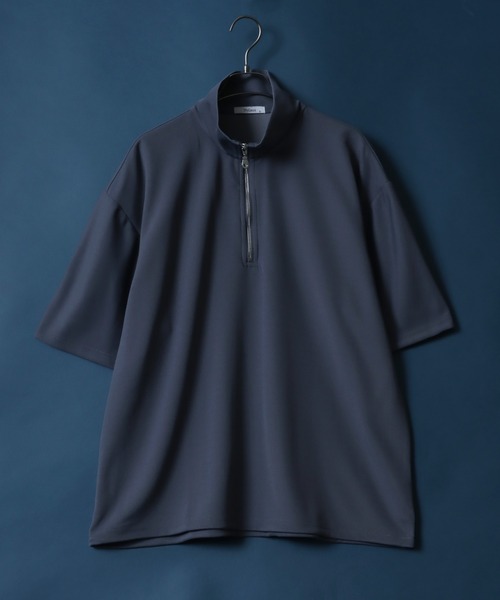 ANPAS(アンパス)の「Amunzen Half Zip Shirt/梨地 ハーフジップ ドローコード プルオーバー 半袖 メンズ レディース(Tシャツ/カットソー・メンズ・ホワイト/チャコール/ブルー/ブラック/ブルーグリーン/ワイン・L/M)」の3枚目の写真