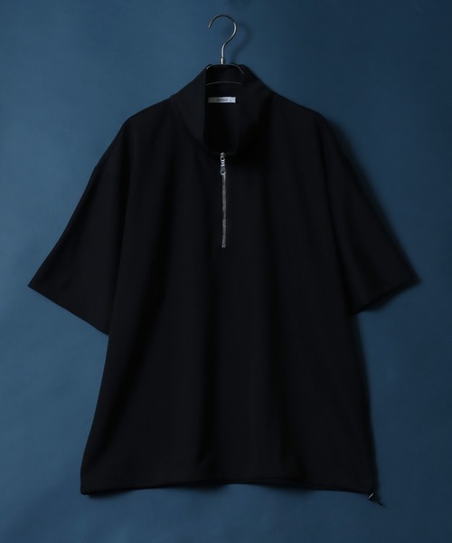 ANPAS(アンパス)の「Amunzen Half Zip Shirt/梨地 ハーフジップ ドローコード プルオーバー 半袖 メンズ レディース(Tシャツ/カットソー・メンズ・ホワイト/チャコール/ブルー/ブラック/ブルーグリーン/ワイン・L/M)」の2枚目の写真