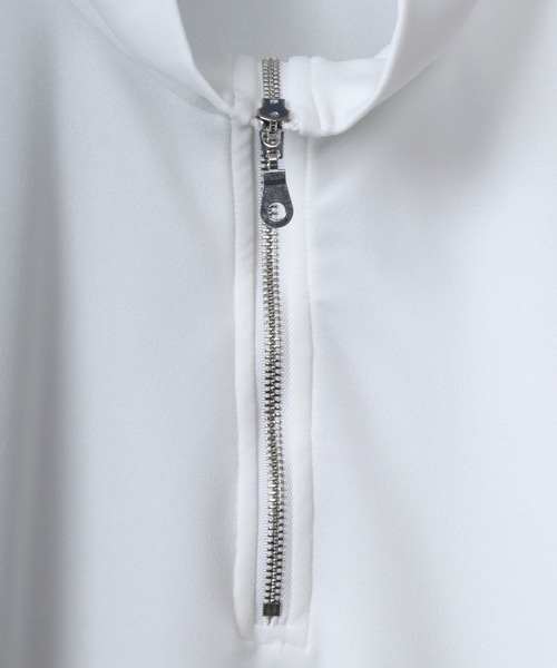 ANPAS(アンパス)の「Amunzen Half Zip Shirt/梨地 ハーフジップ ドローコード プルオーバー 半袖 メンズ レディース(Tシャツ/カットソー・メンズ・ホワイト/チャコール/ブルー/ブラック/ブルーグリーン/ワイン・L/M)」の9枚目の写真