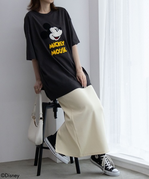Disney（ディズニー）の「Disney サガラ刺繍Ｔシャツ 綿100%（Tシャツ/カットソー・レディース・ベージュ系1/チャコールグレー/ベージュ系/ベージュ・フリー）」の7枚目の写真