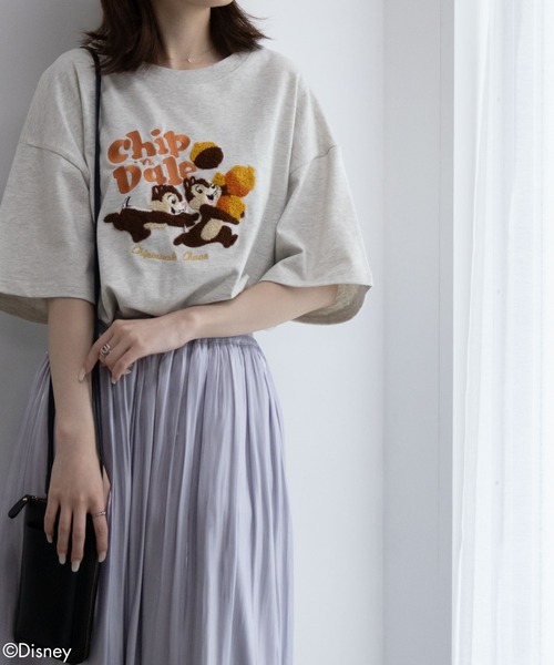 Disney（ディズニー）の「Disney サガラ刺繍Ｔシャツ 綿100%（Tシャツ/カットソー・レディース・ベージュ系1/チャコールグレー/ベージュ系/ベージュ・フリー）」の16枚目の写真