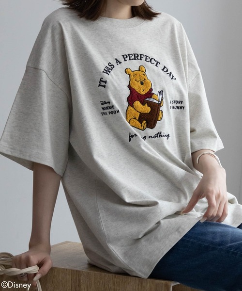 Disney（ディズニー）の「Disney サガラ刺繍Ｔシャツ 綿100%（Tシャツ/カットソー・レディース・ベージュ系1/チャコールグレー/ベージュ系/ベージュ・フリー）」の20枚目の写真