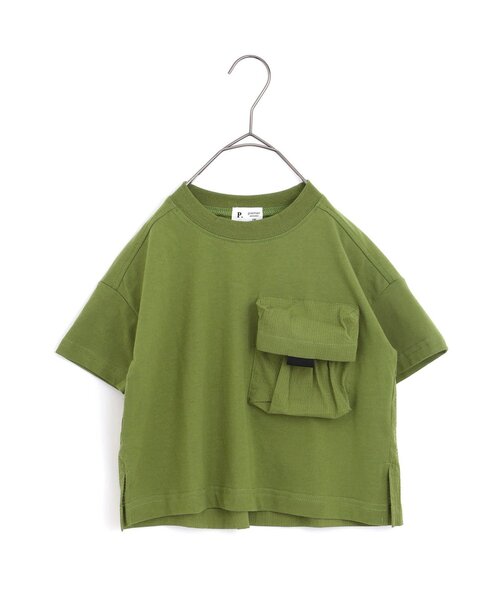 p.premier（ピードットプルミエ）の「立体ポケットTシャツ（Tシャツ/カットソー・キッズ・ブラウン/カーキ/チャコール・130/140/90/100/110/120/80）」の3枚目の写真