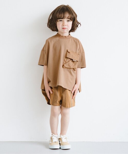 p.premier（ピードットプルミエ）の「立体ポケットTシャツ（Tシャツ/カットソー・キッズ・ブラウン/カーキ/チャコール・130/140/90/100/110/120/80）」の17枚目の写真