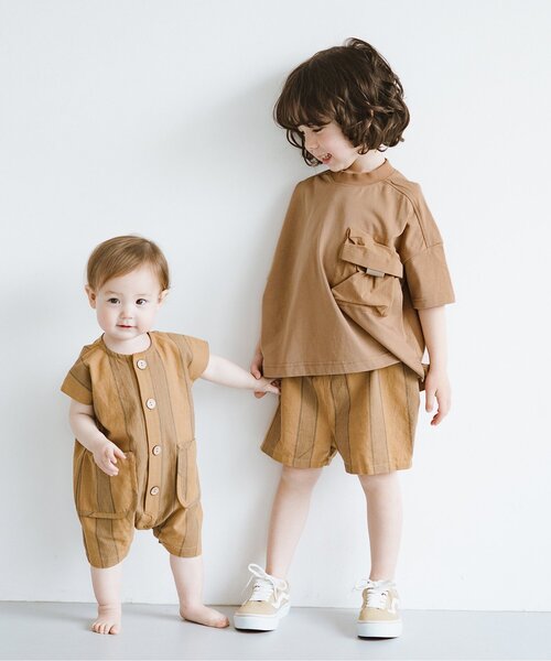 p.premier（ピードットプルミエ）の「立体ポケットTシャツ（Tシャツ/カットソー・キッズ・ブラウン/カーキ/チャコール・130/140/90/100/110/120/80）」の19枚目の写真