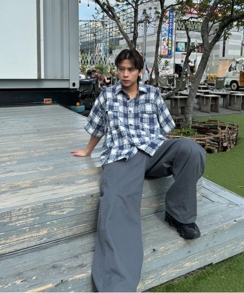 WudgeBoy（ワッジボーイ）の「fringe checked shirt（シャツ/ブラウス・レディース・オレンジ/ネイビー・MEDIUM/LARGE/X-LARGE）」の11枚目の写真