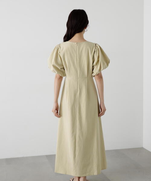 N.（N. Natural Beauty Basic）（エヌエヌナチュラルビューティーベーシック）の「◆【S Size Line】２ｗａｙスリーブ麻混ワンピース（ワンピース・レディース・イエロー/ホワイト/パープル・MEDIUM/SMALL）」の13枚目の写真