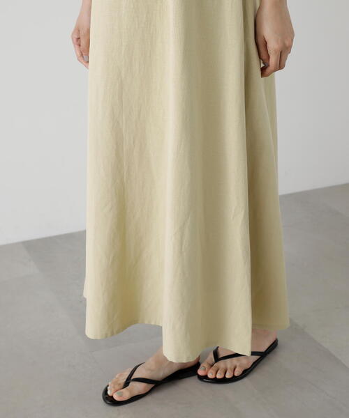 N.（N. Natural Beauty Basic）（エヌエヌナチュラルビューティーベーシック）の「◆【S Size Line】２ｗａｙスリーブ麻混ワンピース（ワンピース・レディース・イエロー/ホワイト/パープル・MEDIUM/SMALL）」の5枚目の写真