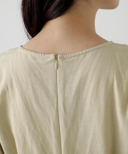 N.（N. Natural Beauty Basic）（エヌエヌナチュラルビューティーベーシック）の「◆【S Size Line】２ｗａｙスリーブ麻混ワンピース（ワンピース・レディース・イエロー/ホワイト/パープル・MEDIUM/SMALL）」の6枚目の写真