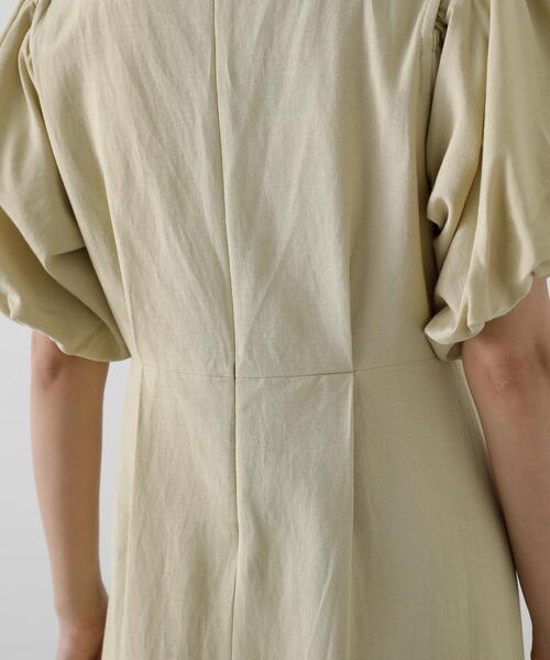 N.（N. Natural Beauty Basic）（エヌエヌナチュラルビューティーベーシック）の「◆【S Size Line】２ｗａｙスリーブ麻混ワンピース（ワンピース・レディース・イエロー/ホワイト/パープル・MEDIUM/SMALL）」の7枚目の写真