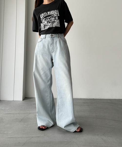 CANAL JEAN（キャナルジーン）の「El mar　SANTA BARBARA半袖Tシャツ（Tシャツ/カットソー・レディース・チャコールグレー/アイボリー・ONE SIZE）」の7枚目の写真