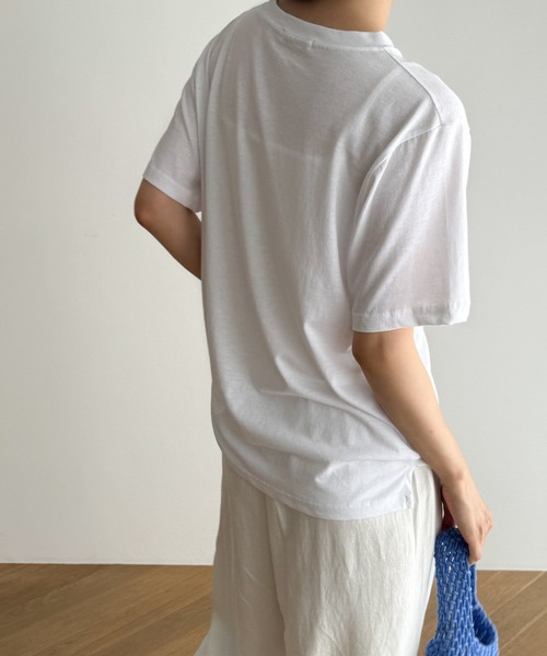CANAL JEAN（キャナルジーン）の「El mar　SANTA BARBARA半袖Tシャツ（Tシャツ/カットソー・レディース・チャコールグレー/アイボリー・ONE SIZE）」の12枚目の写真