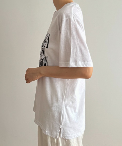 CANAL JEAN（キャナルジーン）の「El mar　SANTA BARBARA半袖Tシャツ（Tシャツ/カットソー・レディース・チャコールグレー/アイボリー・ONE SIZE）」の5枚目の写真
