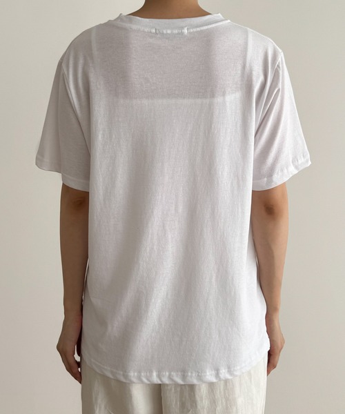 CANAL JEAN（キャナルジーン）の「El mar　SANTA BARBARA半袖Tシャツ（Tシャツ/カットソー・レディース・チャコールグレー/アイボリー・ONE SIZE）」の4枚目の写真