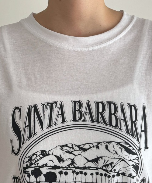 CANAL JEAN（キャナルジーン）の「El mar　SANTA BARBARA半袖Tシャツ（Tシャツ/カットソー・レディース・チャコールグレー/アイボリー・ONE SIZE）」の3枚目の写真