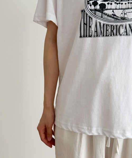 CANAL JEAN（キャナルジーン）の「El mar　SANTA BARBARA半袖Tシャツ（Tシャツ/カットソー・レディース・チャコールグレー/アイボリー・ONE SIZE）」の16枚目の写真