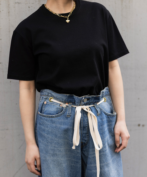 Bonum（ボナム）の「2WAY ワイドイージーデニムパンツ（デニムパンツ・レディース・ダークブルー/ネイビー・SMALL/MEDIUM/LARGE）」の6枚目の写真