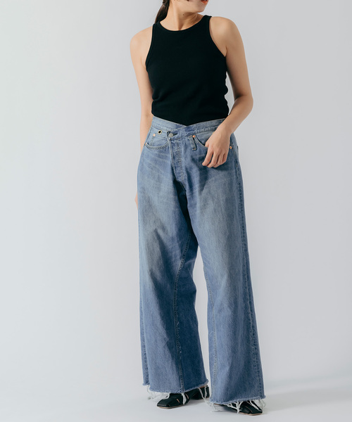 24SS Bonum 2WAY ワイドイージーデニムパンツ ボナム Bonum - 24SS Bonum 2WAY ワイドイージーデニムパンツ ボナムの