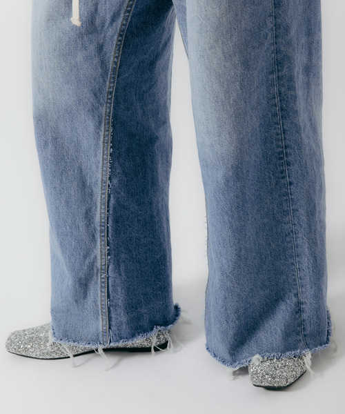 Bonum（ボナム）の「2WAY ワイドイージーデニムパンツ（デニムパンツ・レディース・ダークブルー/ネイビー・SMALL/MEDIUM/LARGE）」の14枚目の写真