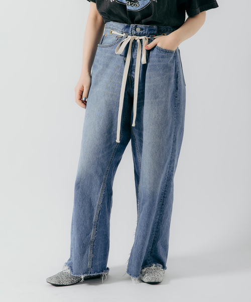Bonum（ボナム）の「2WAY ワイドイージーデニムパンツ（デニムパンツ・レディース・ダークブルー/ネイビー・SMALL/MEDIUM/LARGE）」の16枚目の写真