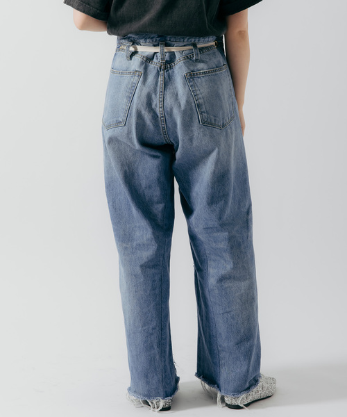 Bonum（ボナム）の「2WAY ワイドイージーデニムパンツ（デニムパンツ・レディース・ダークブルー/ネイビー・SMALL/MEDIUM/LARGE）」の18枚目の写真