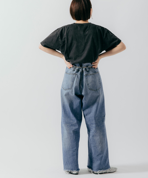 Bonum（ボナム）の「2WAY ワイドイージーデニムパンツ（デニムパンツ・レディース・ダークブルー/ネイビー・SMALL/MEDIUM/LARGE）」の22枚目の写真