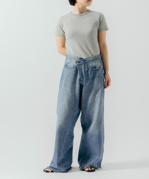 未使用品 BONUM リボンデニムパンツ ブルー 未使用品 BONUM リボンデニムパンツ ブルー