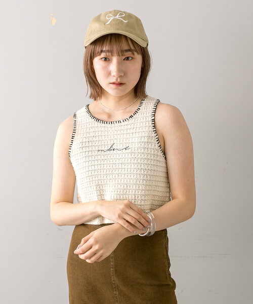 mline（エムライン）の「[mline]刺繍ロゴアメスリタンク（タンクトップ・レディース・ブラック/ブルー/アイボリー・FREE）」の8枚目の写真